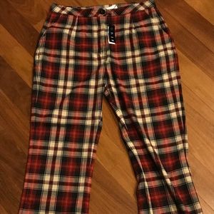 UNIF Winx pants in red plaid size 27